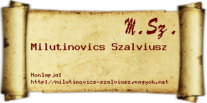 Milutinovics Szalviusz névjegykártya